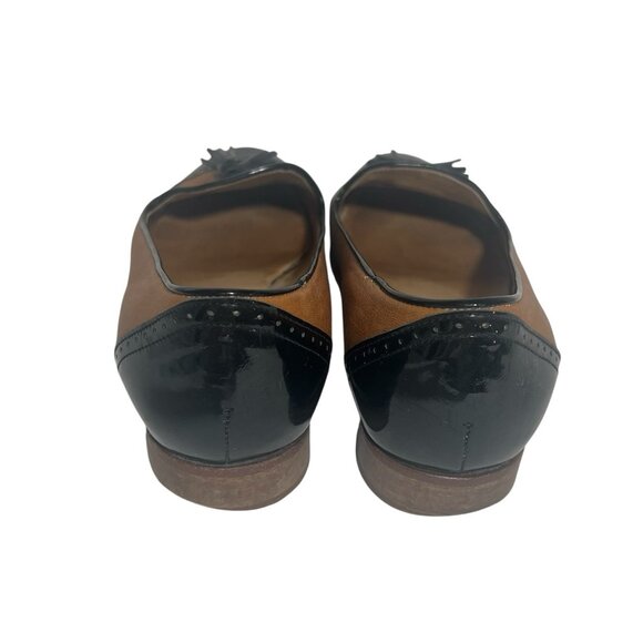 J. CREW Women’s Italian LEATHER TONI TASSEL LOAFERS Brown/Black SIZE 7 - Picture 4 of 11